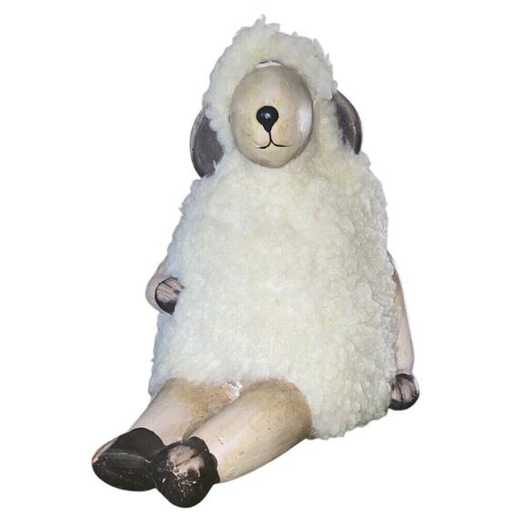 Ceramic Sheep Lamb Figurine Fleece - Picture 1 of 8